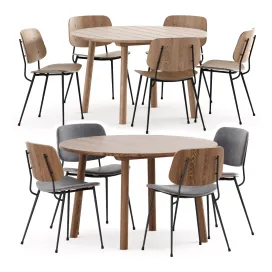 Soborg Steel Base Taro Table by Fredericia
